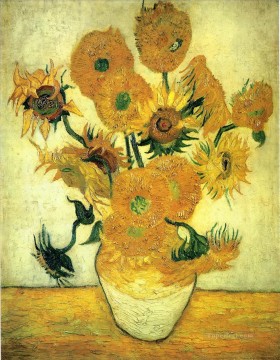 Bodegón Jarrón con catorce girasoles Vincent van Gogh Impresionismo Flores Pinturas al óleo